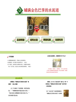 铺满金色巴掌的水泥道PPT课件2