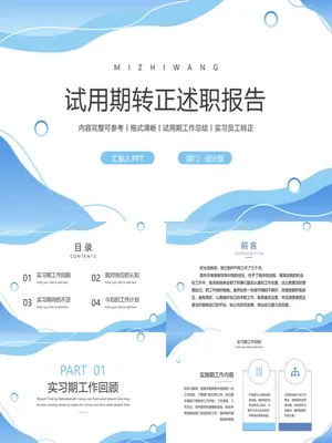 蓝色波浪试用转正述职报告