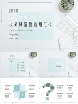 P65897淡雅清新通用汇报PPT