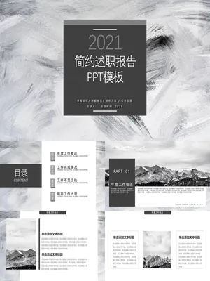 P33315黑灰素色质感述职报告