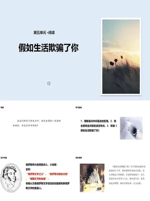 假如生活欺骗了你PPT课件3