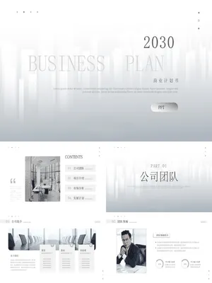灰色极简商业计划书