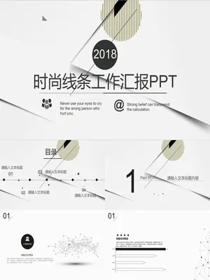 P88839时尚线条元素工作汇报PPT